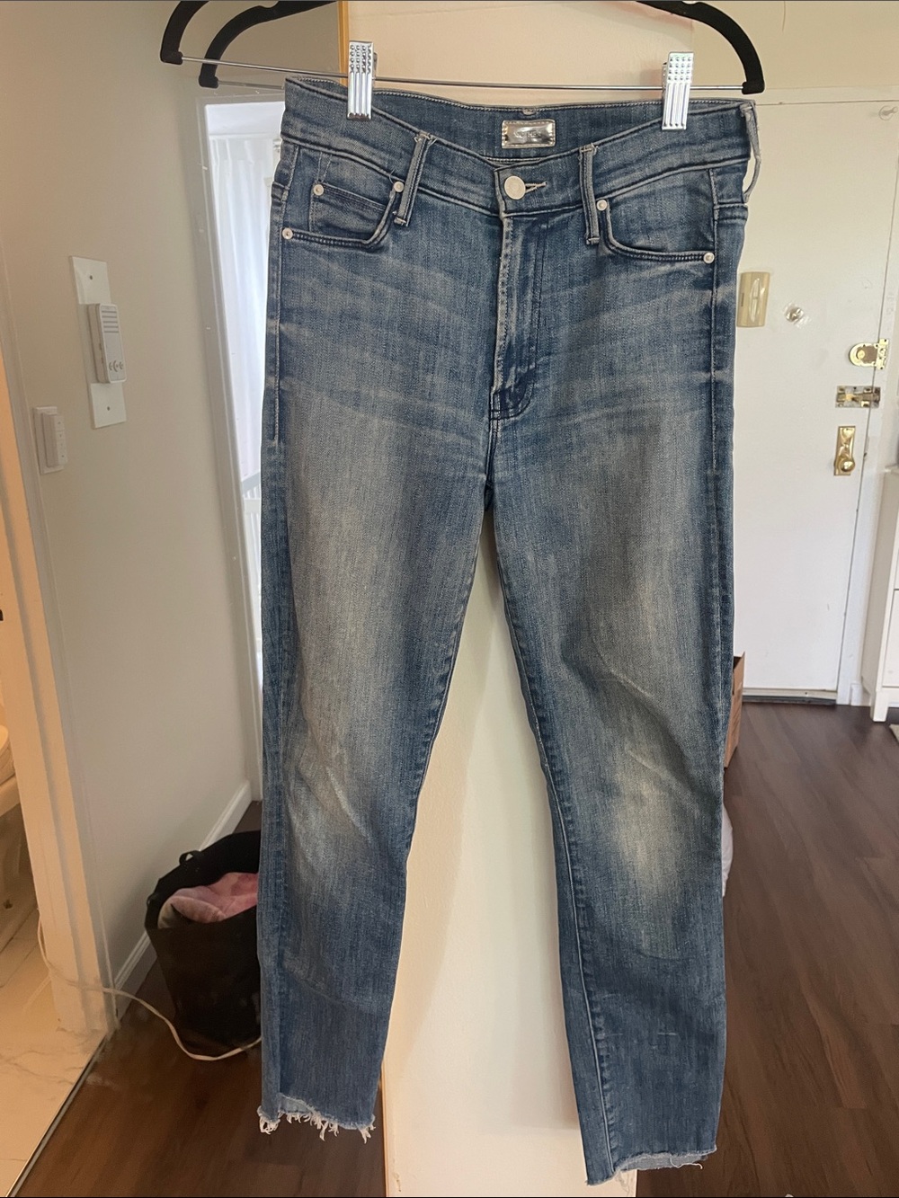 MOTHER Slim Straight Jeans — Faded Blue Wash